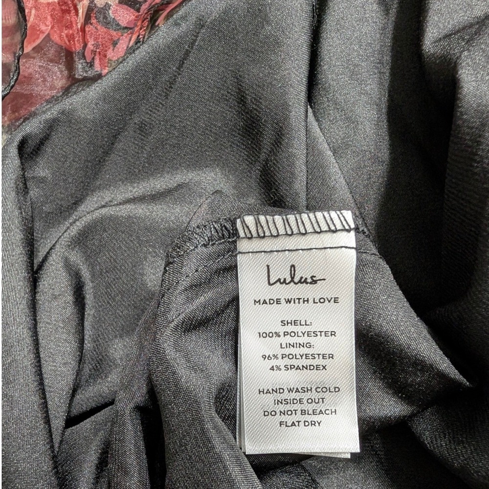 Lulus Truly Extraordinary Black Floral Organza Tiered Strapless Maxi Dress Large - Picture 8 of 10